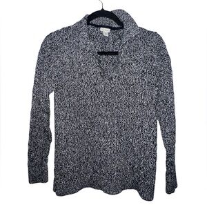 L.L. Bean Charcoal and White Knit Sweater